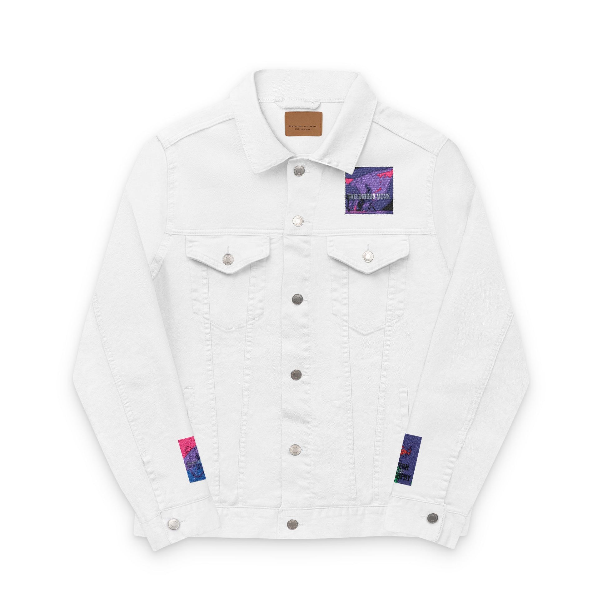 Stylish Unisex Denim Jacket with Embroidered Patches | Trendy Streetwear, Casual Outerwear, Vintage Fashion, Unique Gift, Layering Essential