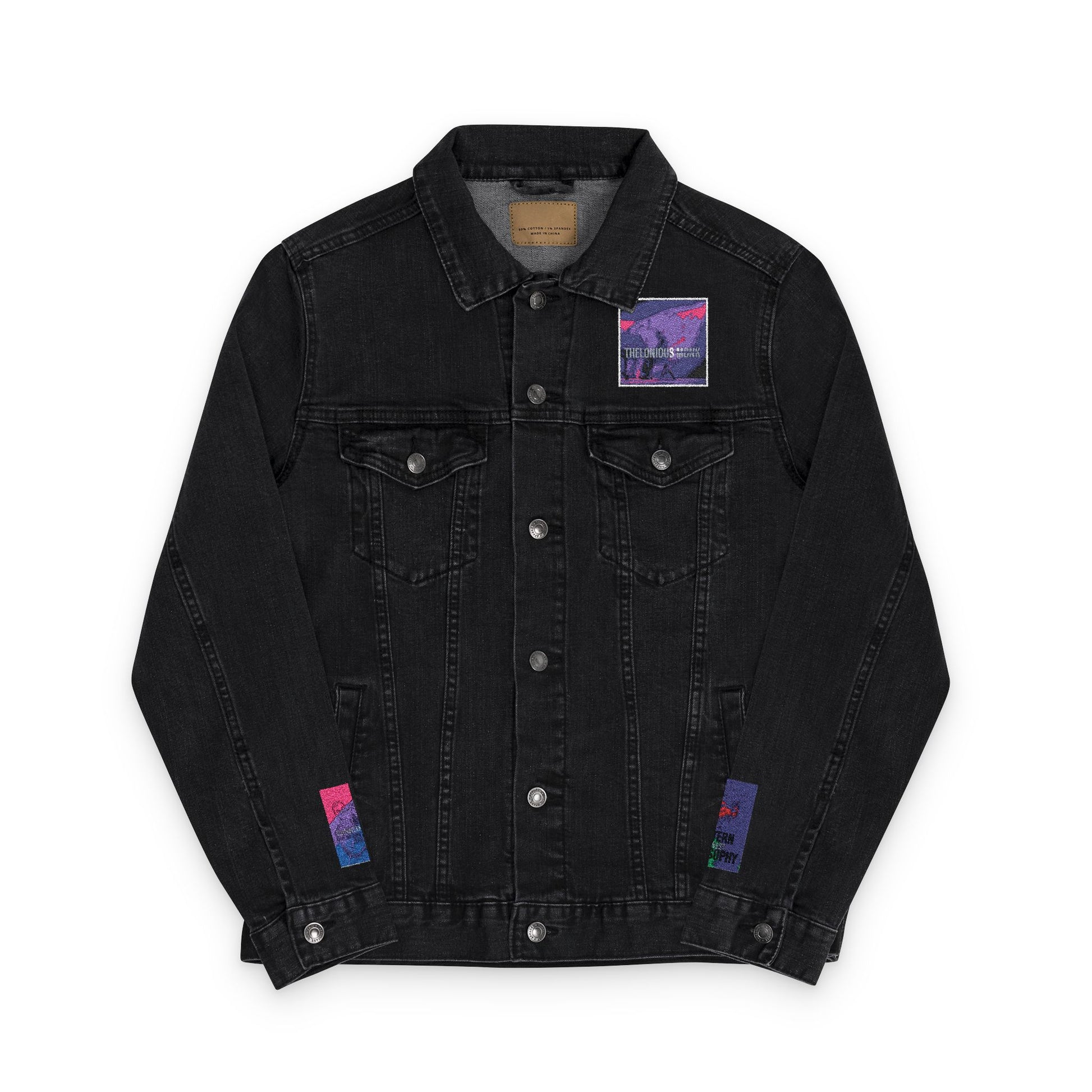 Stylish Unisex Denim Jacket with Embroidered Patches | Trendy Streetwear, Casual Outerwear, Vintage Fashion, Unique Gift, Layering Essential