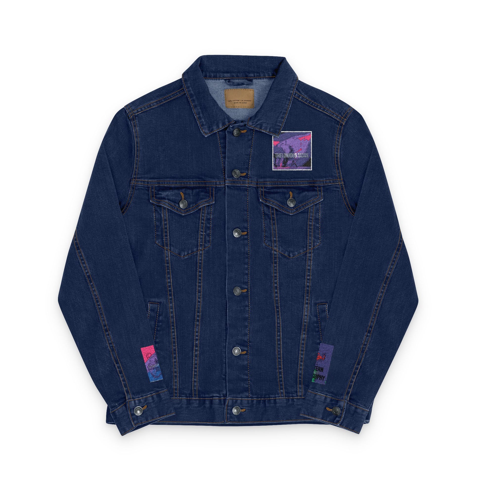 Stylish Unisex Denim Jacket with Embroidered Patches | Trendy Streetwear, Casual Outerwear, Vintage Fashion, Unique Gift, Layering Essential